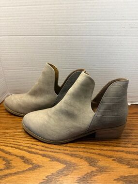 Corkys Gray Taupe Cutout Ankle Booties cowgirl, Western, cute, fun,wedding,